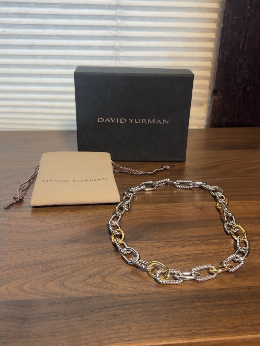 David Yurman necklace with silver and gold, either 1:1 or real